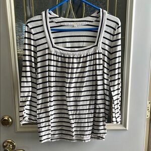 Striped Black and White Women's Top